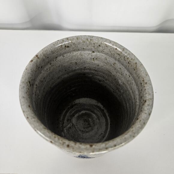 Vintage Salt Glaze Stoneware Utensil Crock Pottery Salt Glaze 5.5" Marked 84ZP - Picture 6 of 9